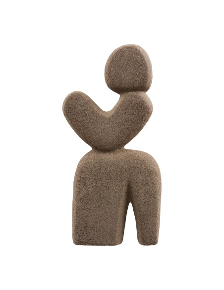 Sculpture abstraite en céramique brun taupe 16x8x36 cm Urelskov House Nordic - 2