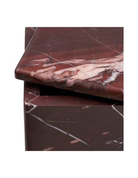 Boîte décorative marbre rouge bordeaux 12x12x8 cm Olvenborg House Nordic - 2