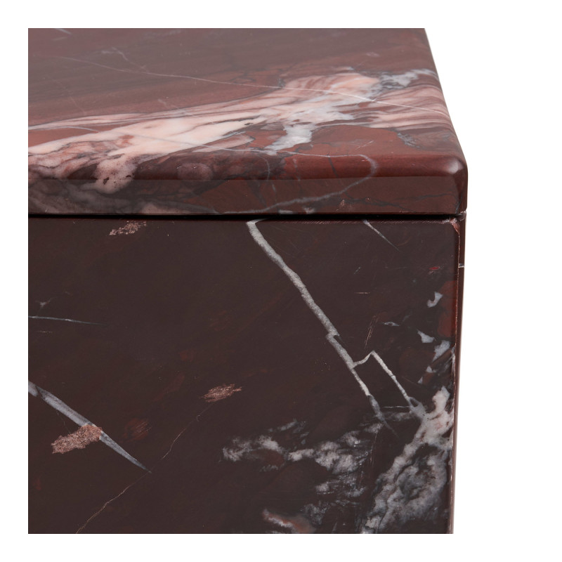 Boîte décorative marbre rouge bordeaux 12x12x8 cm Olvenborg House Nordic - 4
