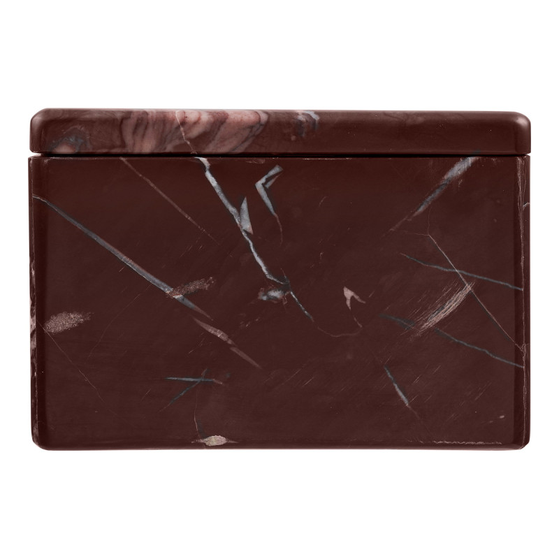Boîte décorative marbre rouge bordeaux 12x12x8 cm Olvenborg House Nordic - 5