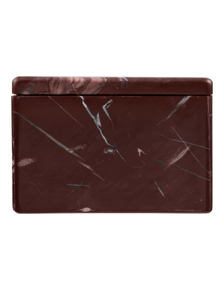 Boîte décorative marbre rouge bordeaux 12x12x8 cm Olvenborg House Nordic - 5