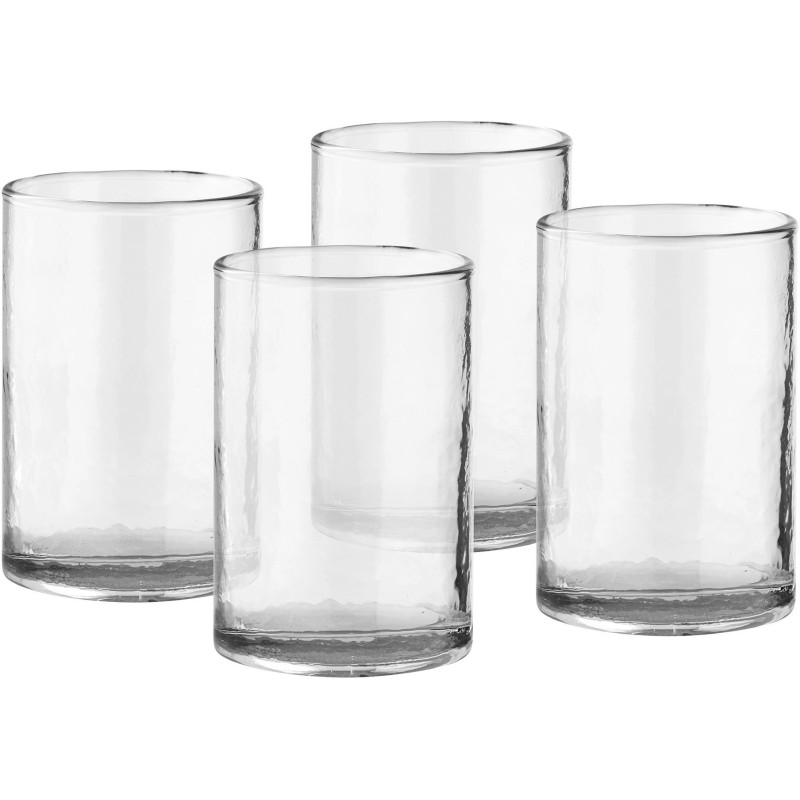 Lot de 4 verres à eau en verre martelé 385 ml Nalanda House Nordic - 1