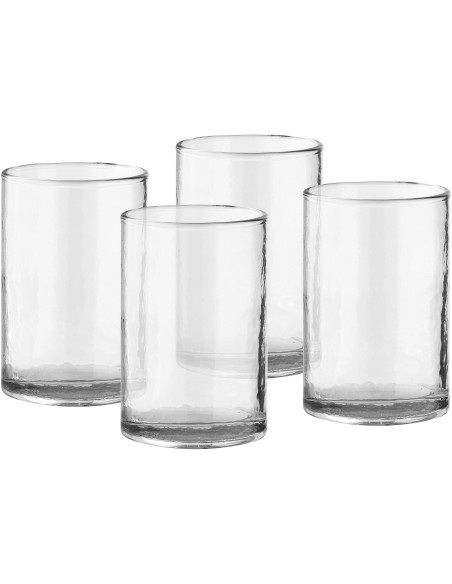 Lot de 4 verres à eau en verre martelé 385 ml Nalanda House Nordic - 1