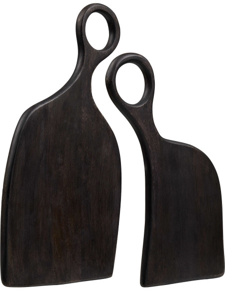 Lot de 2 planches à découper acacia brun foncé 30/41 cm Palani House Nordic - 1