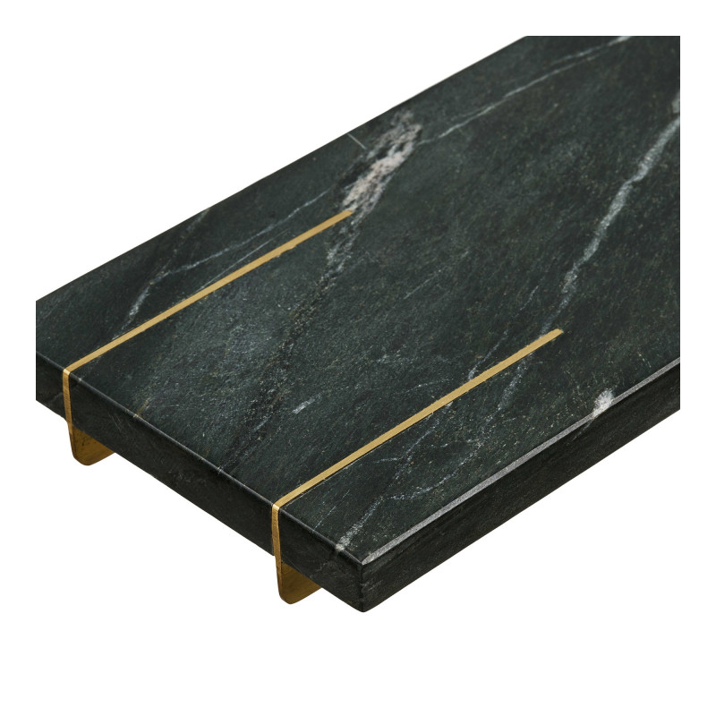 Plateau de service marbre vert pieds laiton 38x12,5x3,5 cm Ervenborg House Nordic - 4