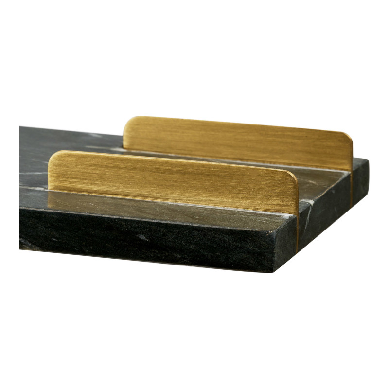 Plateau de service marbre vert pieds laiton 38x12,5x3,5 cm Ervenborg House Nordic - 5