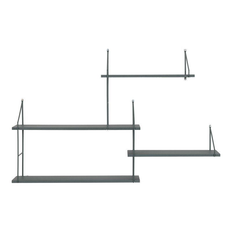Étagère murale déstructurée bois métal vert olive 99x17,5x62 cm Harlem House Nordic - 2