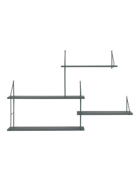 Étagère murale déstructurée bois métal vert olive 99x17,5x62 cm Harlem House Nordic - 2