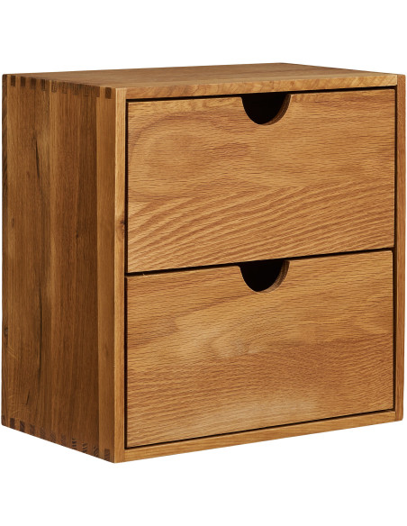 Étagère murale 2 tiroirs chêne naturel 30x18x30 cm Townsville House Nordic - 1