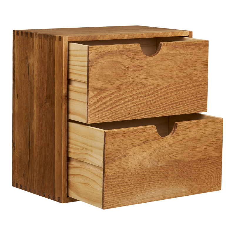 Étagère murale 2 tiroirs chêne naturel 30x18x30 cm Townsville House Nordic - 4