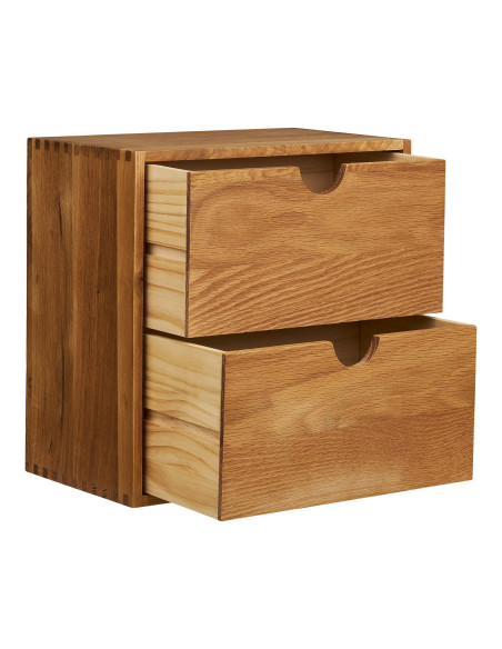 Étagère murale 2 tiroirs chêne naturel 30x18x30 cm Townsville House Nordic - 4