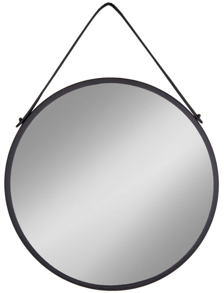 Miroir rond métal noir avec sangle Ø60 cm Trapani House Nordic - 1