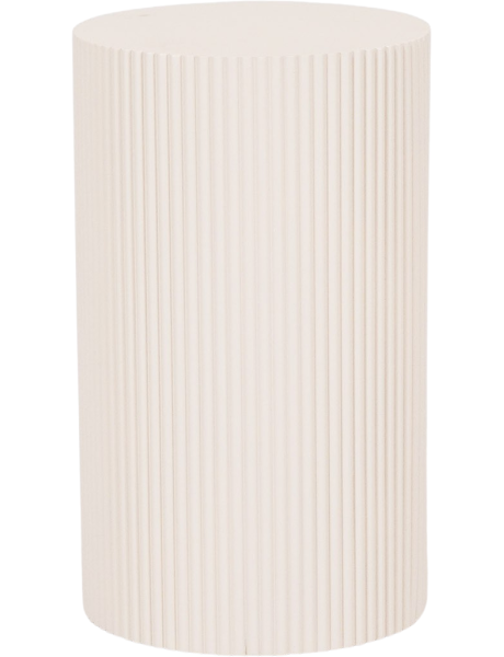 Table d’appoint ronde cannelée beige sable Ø30x54 cm Pillar Housevitamin - 1