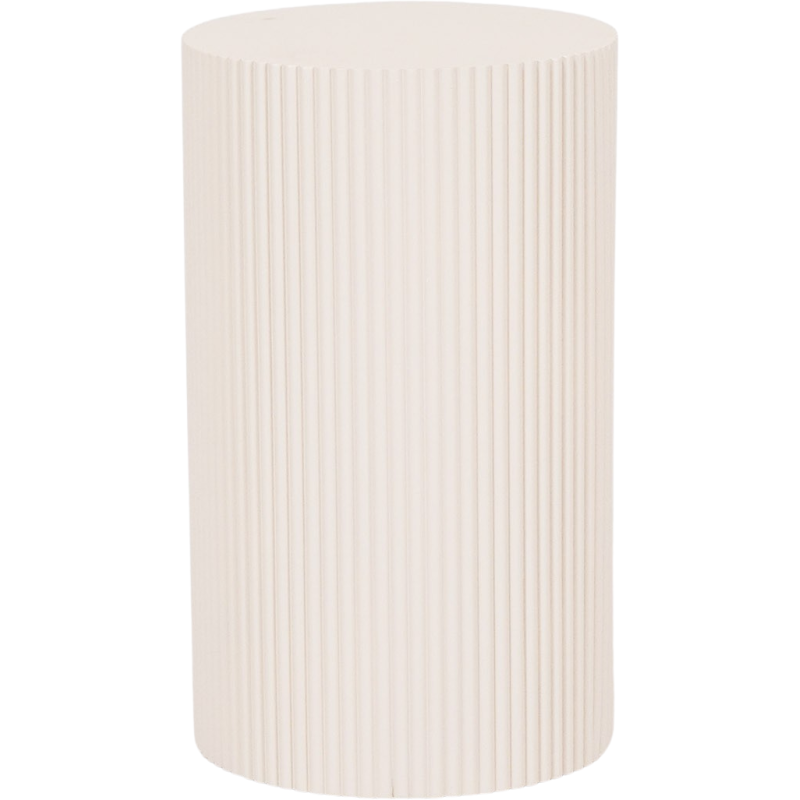Table d’appoint ronde cannelée beige sable Ø30x54 cm Pillar Housevitamin - 1
