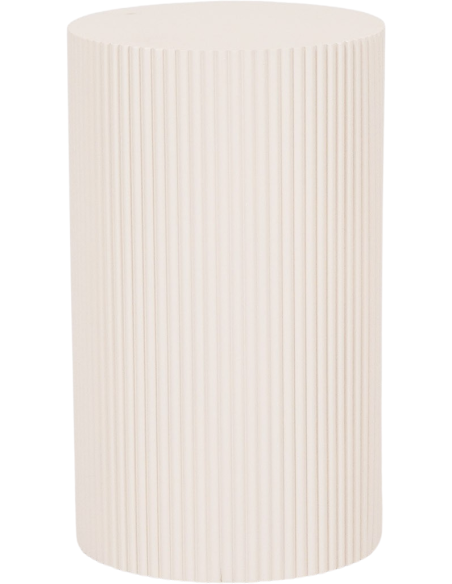Table d’appoint ronde cannelée beige sable Ø30x54 cm Pillar Housevitamin - 1