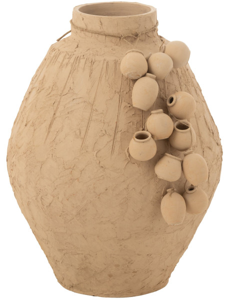 Grand vase wabi-sabi en argile beige 45x45x60 cm Klokt J-Line - 1