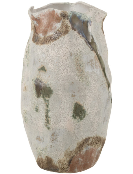 Grand vase wabi-sabi en argile émaillée beige 26,5x25,5x46 cm Vronk J-Line - 1