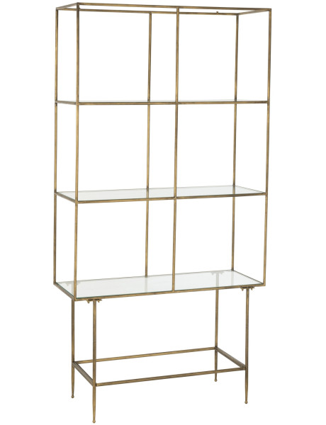 Étagère Art déco en métal doré et verre 100x40x200 cm Jofek J-Line - 1