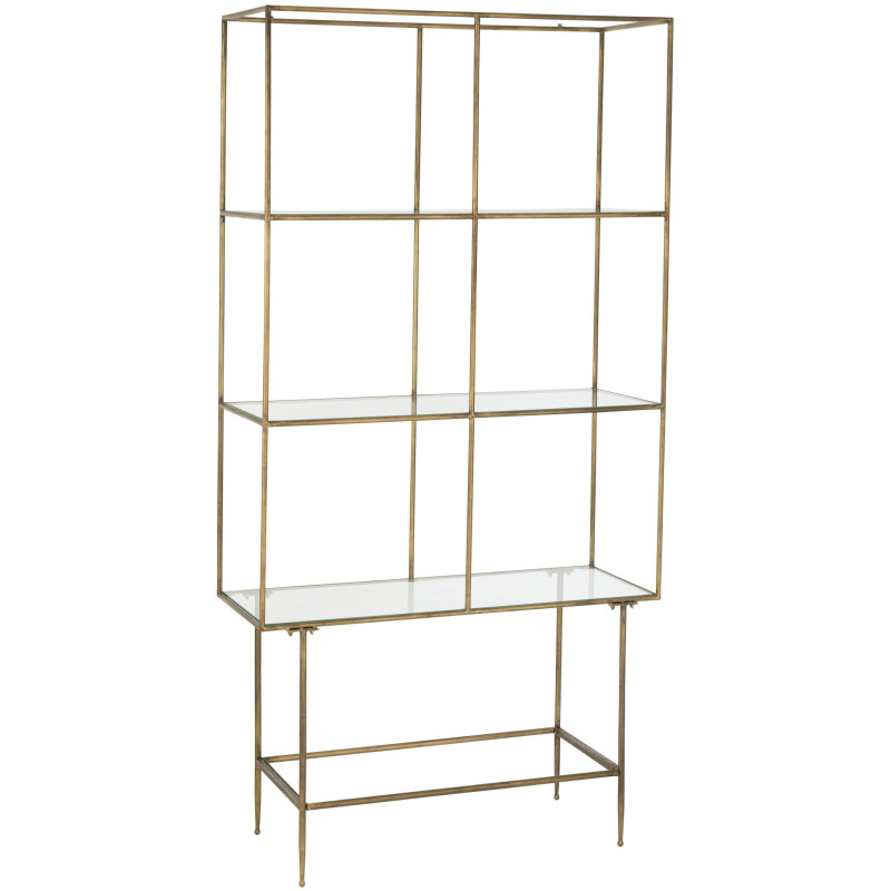 Étagère Art déco en métal doré et verre 100x40x200 cm Jofek J-Line - 1