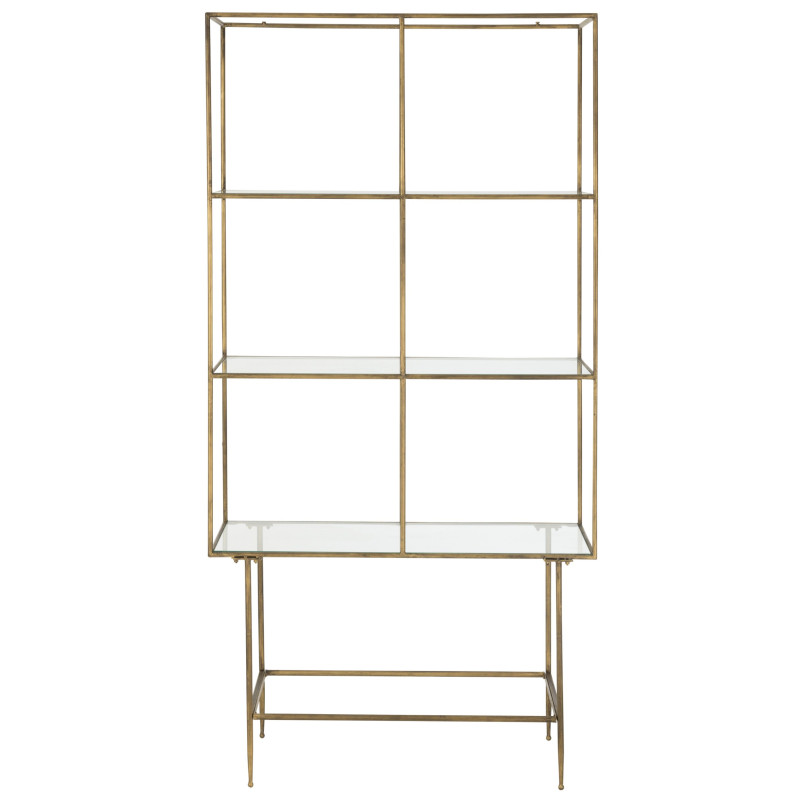 Étagère Art déco en métal doré et verre 100x40x200 cm Jofek J-Line - 3