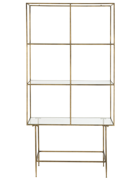 Étagère Art déco en métal doré et verre 100x40x200 cm Jofek J-Line - 3