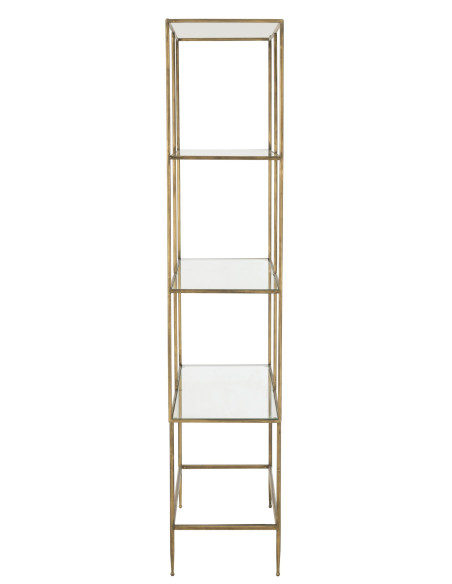 Étagère Art déco en métal doré et verre 100x40x200 cm Jofek J-Line - 4