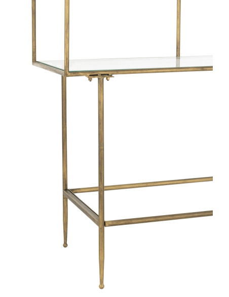 Étagère Art déco en métal doré et verre 100x40x200 cm Jofek J-Line - 5