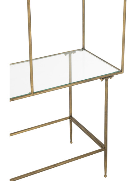 Étagère Art déco en métal doré et verre 100x40x200 cm Jofek J-Line - 6