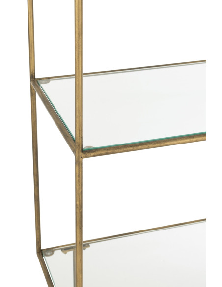 Étagère Art déco en métal doré et verre 100x40x200 cm Jofek J-Line - 7