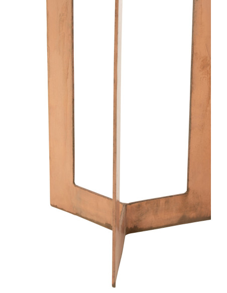 Lot de 2 tables d’appoint métal cuivre 30x30x62/71 cm Dozun J-Line - 2