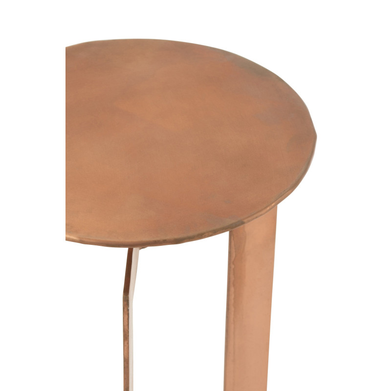 Lot de 2 tables d’appoint métal cuivre 30x30x62/71 cm Dozun J-Line - 3