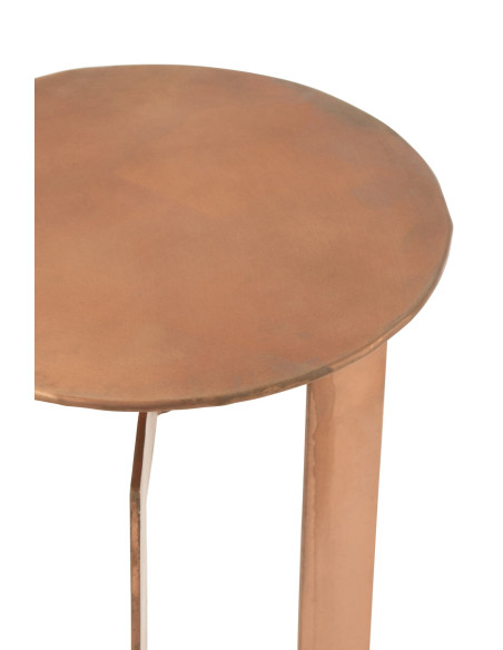 Lot de 2 tables d’appoint métal cuivre 30x30x62/71 cm Dozun J-Line - 3