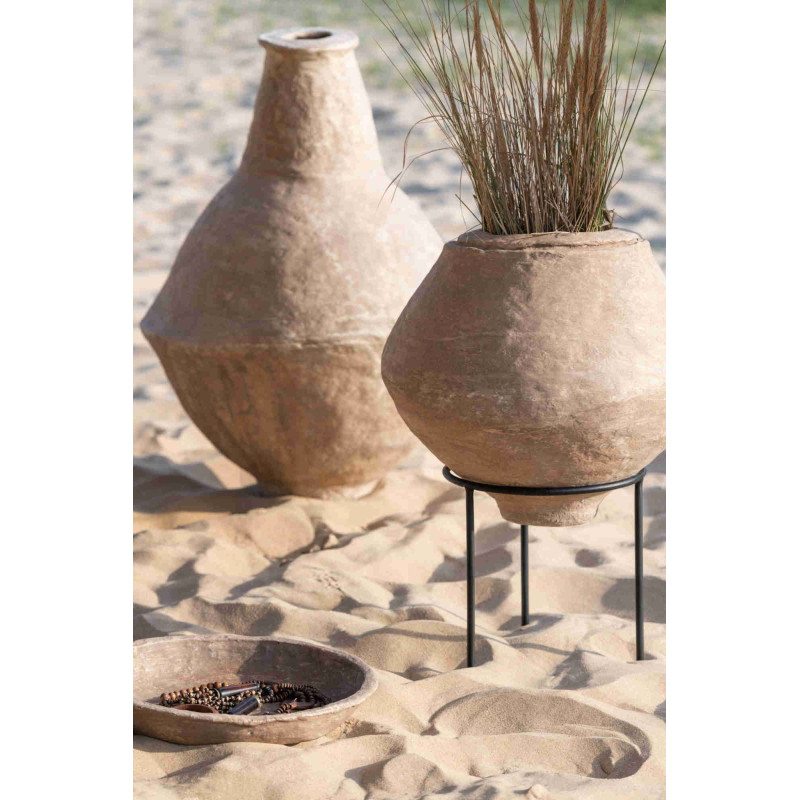 Grand vase de sol papier mâché brun argile 61x61x86 cm Jaaom J-Line - 2