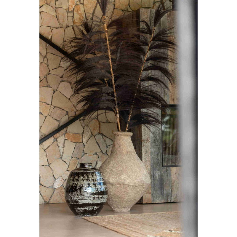 Grand vase de sol papier mâché brun argile 61x61x86 cm Jaaom J-Line - 4
