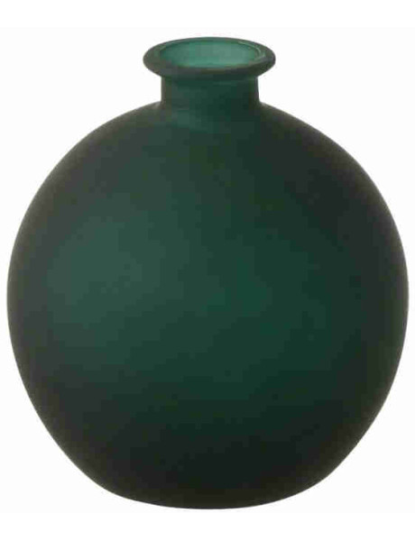 Vase boule en verre vert foncé mat 16x16x17 cm Slijm J-Line - 1