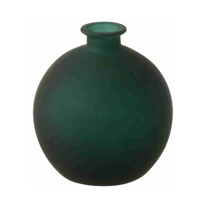 Vase boule en verre vert foncé mat 16x16x17 cm Slijm J-Line - 1
