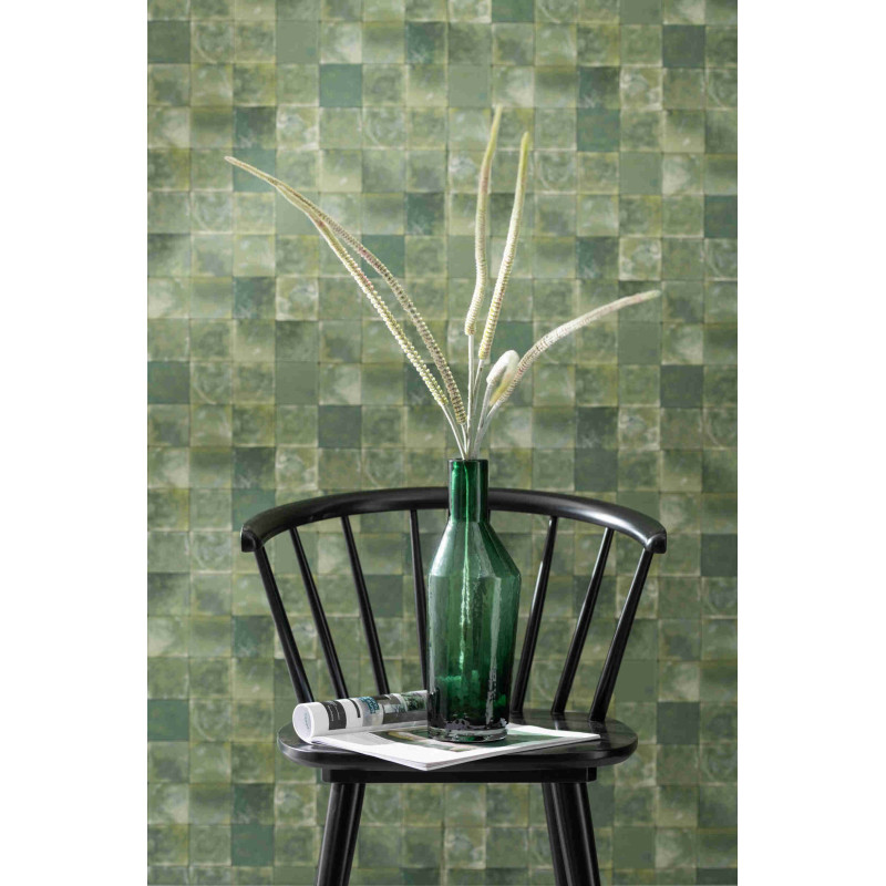 Vase bouteille en verre vert 12x12x35 cm Kidor J-Line - 2