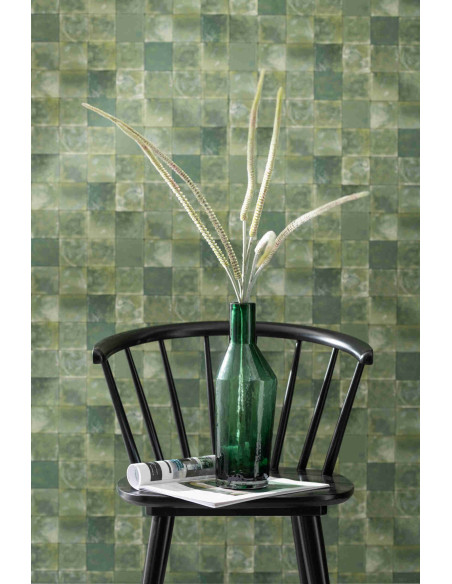 Vase bouteille en verre vert 12x12x35 cm Kidor J-Line - 2