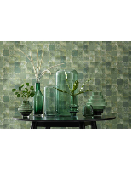 Vase bouteille en verre vert 12x12x35 cm Kidor J-Line - 3