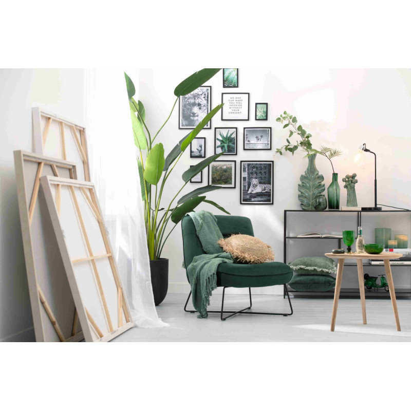 Vase bouteille en verre vert 12x12x35 cm Kidor J-Line - 4