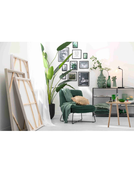 Vase bouteille en verre vert 12x12x35 cm Kidor J-Line - 4