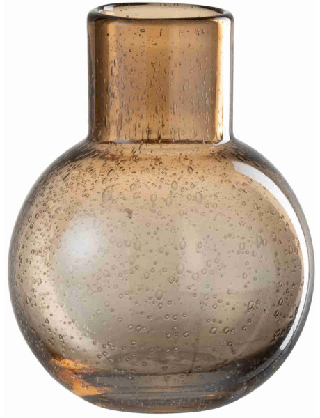 Vase boule en verre ambré 14,5x14,5x19 cm Snoor J-Line - 1