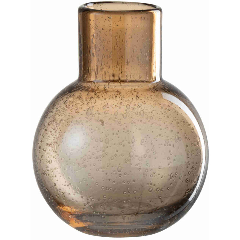Vase boule en verre ambré 14,5x14,5x19 cm Snoor J-Line - 1