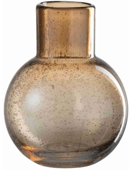 Vase boule en verre ambré 14,5x14,5x19 cm Snoor J-Line - 1