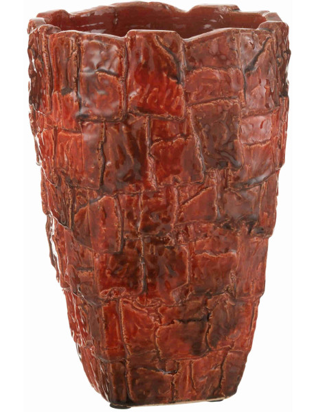 Grand vase rouge terracotta en argile peinte 25x25x36,5 cm Skoft J-Line - 1
