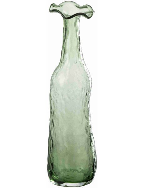 Vase soliflore en verre vert sauge 9,5x9,5x33 cm Bivok J-Line - 1