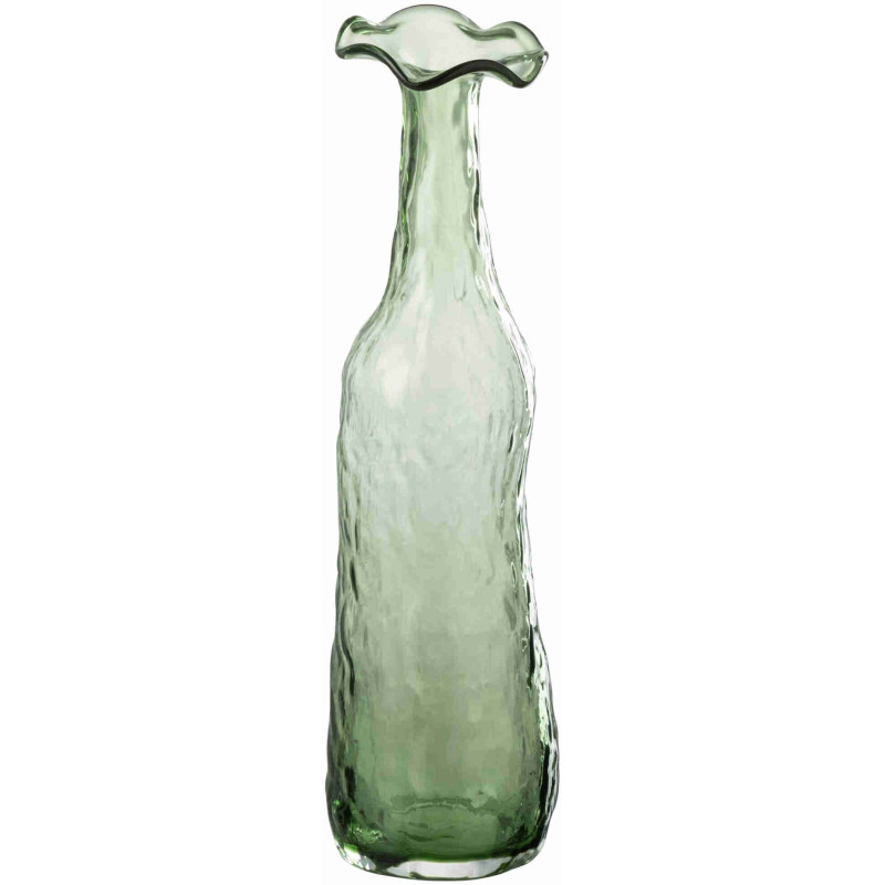Vase soliflore en verre vert sauge 9,5x9,5x33 cm Bivok J-Line - 1