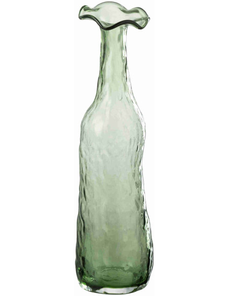 Vase soliflore en verre vert sauge 9,5x9,5x33 cm Bivok J-Line - 1