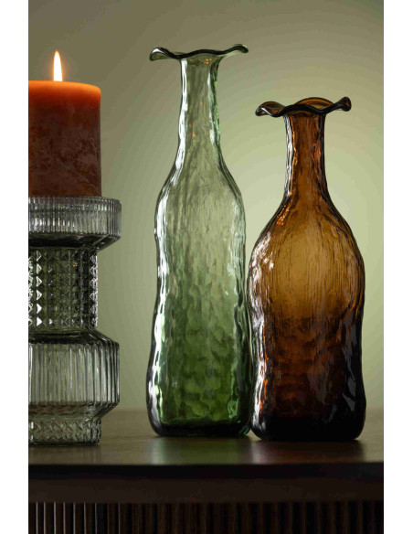 Vase soliflore en verre vert sauge 9,5x9,5x33 cm Bivok J-Line - 4