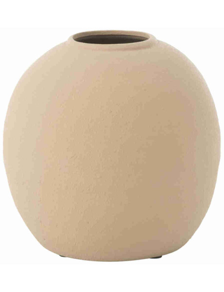 Vase rond argile peinte beige 29,5x29,5x28 cm Zwisk J-Line - 1